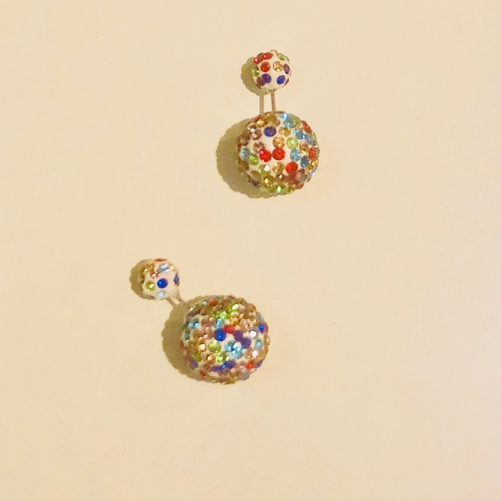 Rainbow 🌈 Rhinestone Disco ball Studs